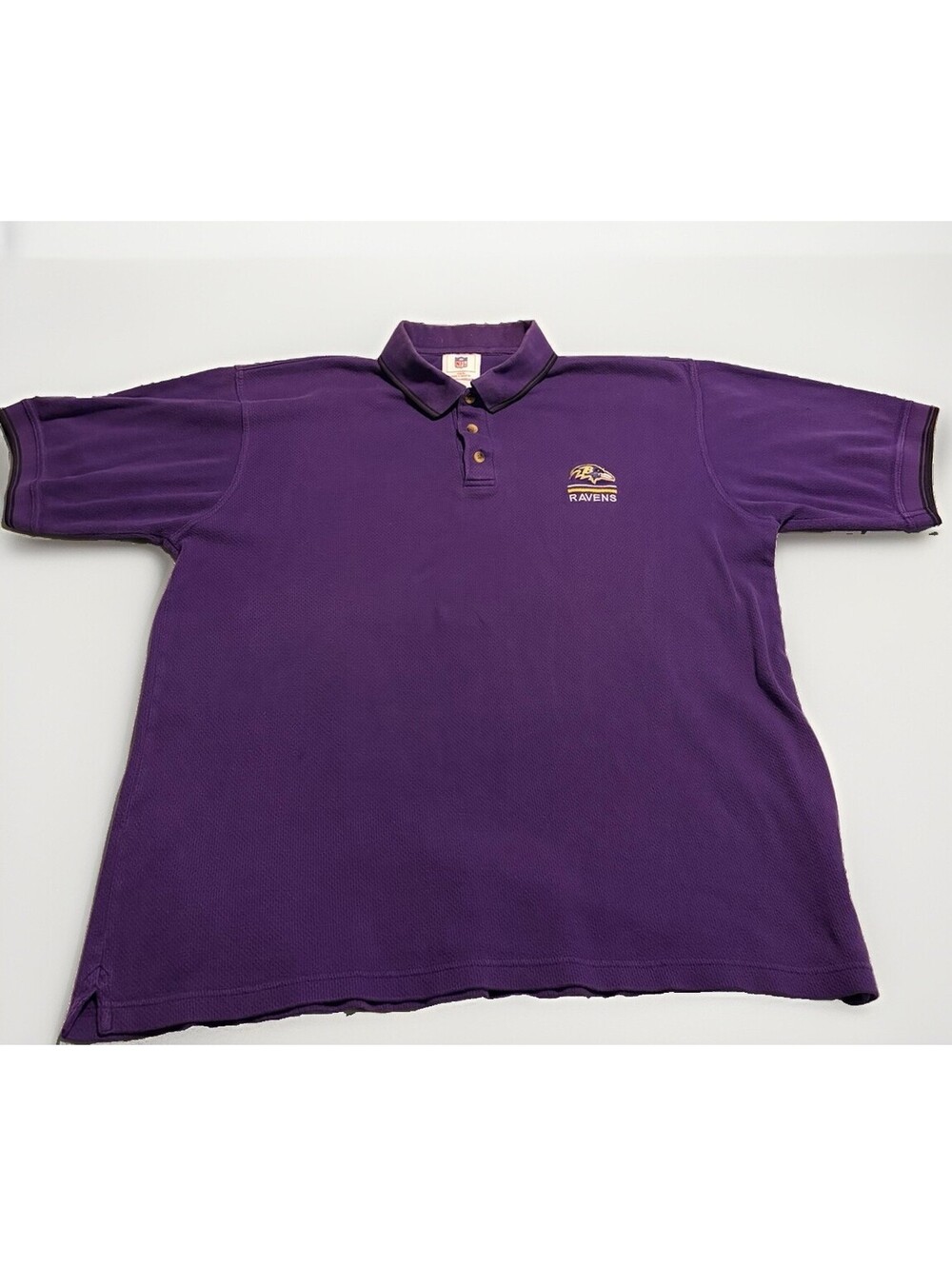 NFL Baltimore Ravens Purple Polo Golf Shirt Sz XL, 100% Cotton